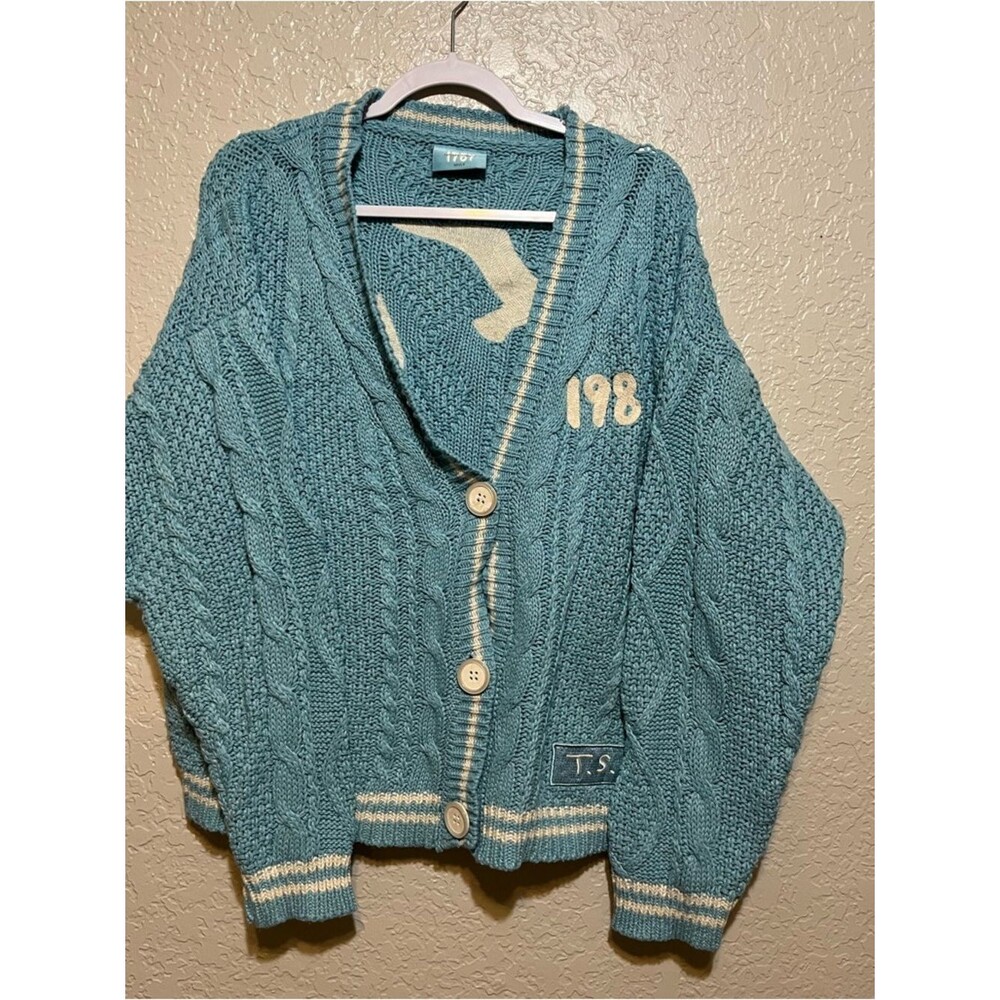 Taylor Swift 1989 Cardigan Blue Sweater M/L